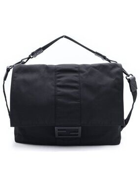 Fendi Baguette Messenger Shoulder Bag Black